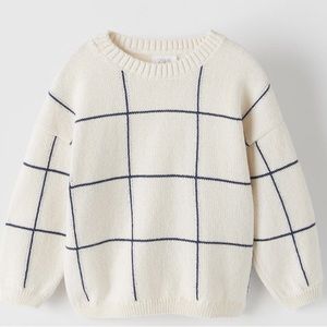 WINDOWPANE COTTON SWEATER